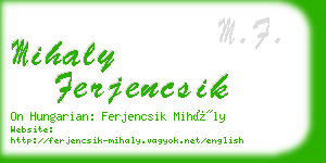 mihaly ferjencsik business card